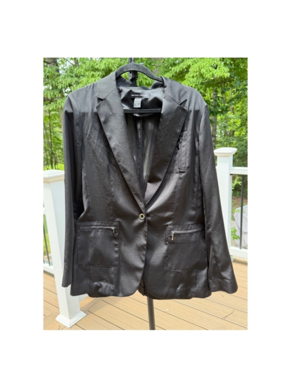 Black New York & Company Blazer Jacket Size 14 NWOT